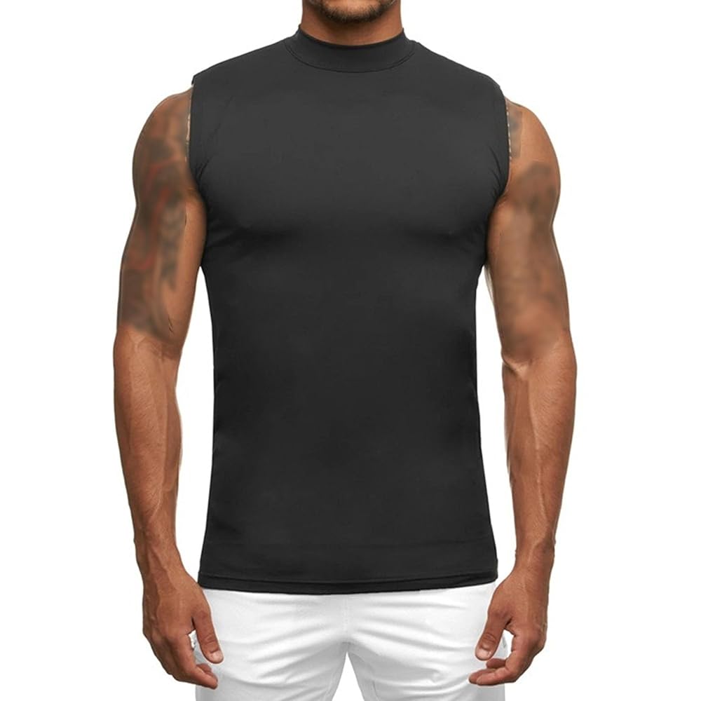Amazon.com: VgueElegc Men's Mock Turtleneck Sleeveless